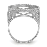 17 mm 14k White Gold coin bezel for 16.5 mm Coin — alternate view