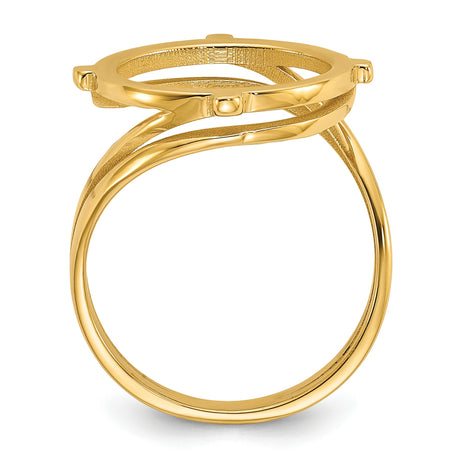 17 mm 14k Yellow Gold coin bezel for 16.5 mm Coin — alternate view