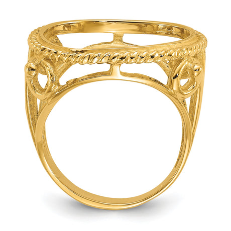 17 mm 14k Yellow Gold coin bezel for 16.5 mm Coin — alternate view