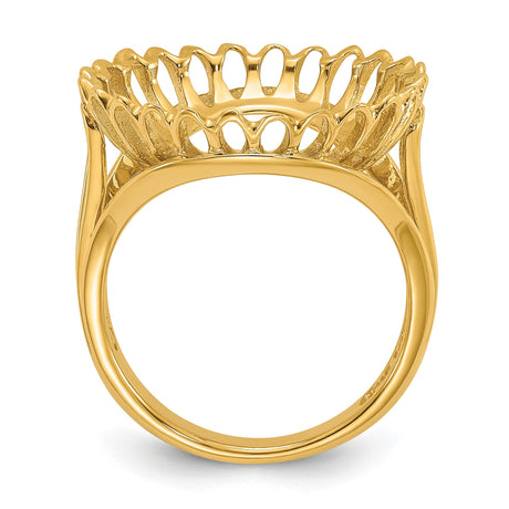 17 mm 14k Yellow Gold coin bezel for 16.5 mm Coin — alternate view