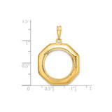 18 mm 14k Yellow Gold coin bezel for 17.8 mm Coin — size reference (ruler)