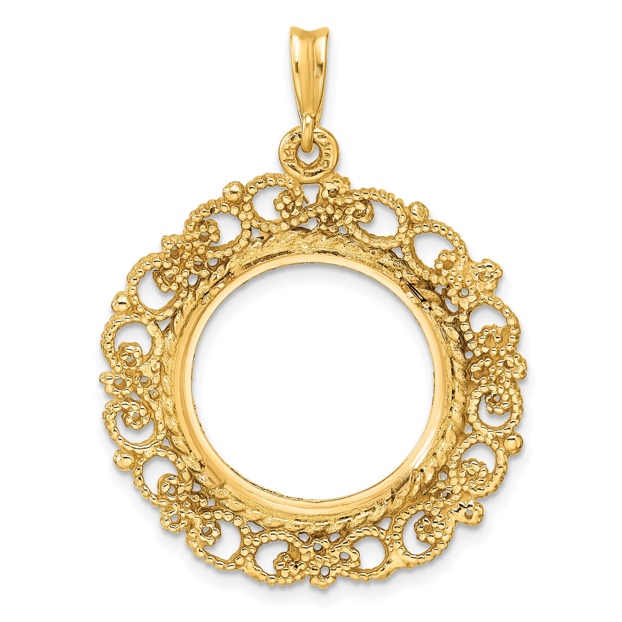18 mm 14k Yellow Gold coin bezel for 17.8 mm Coin — additional image