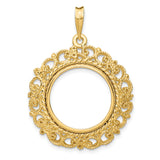 18 mm 14k Yellow Gold coin bezel for 17.8 mm Coin