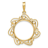 18 mm 14k Yellow Gold coin bezel for 17.8 mm Coin