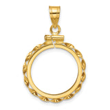 18 mm 14k Yellow Gold coin bezel for 17.8 mm Coin