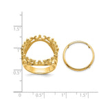 18 mm 14k Yellow Gold coin bezel for 17.8 mm Coin — size reference (ruler)