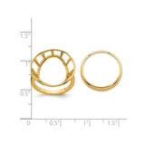 18 mm 14k Yellow Gold coin bezel for 17.8 mm Coin — size reference (ruler)