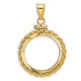 18 mm 14k Yellow Gold coin bezel for 18 mm Coin
