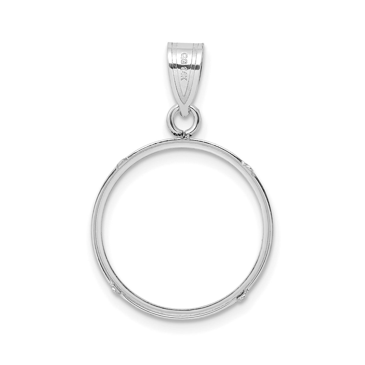 18 mm 14k White Gold coin bezel for 18 mm Coin — additional image