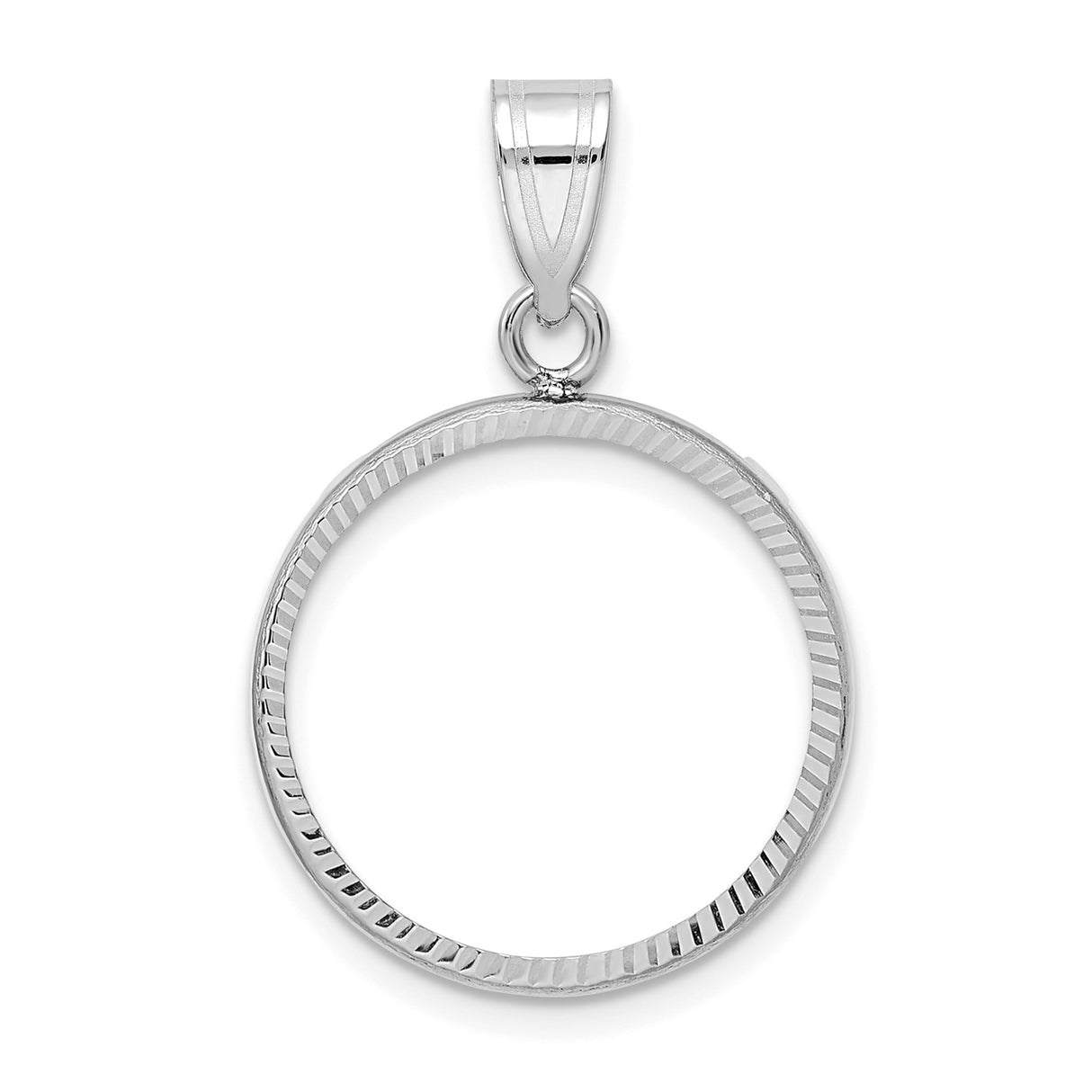 18 mm 14k White Gold coin bezel for 18 mm Coin