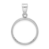 18 mm 14k White Gold coin bezel for 18 mm Coin