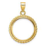 18 mm 14k Yellow Gold coin bezel for 18 mm Coin