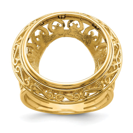 18 mm 14k Yellow Gold coin bezel for 18 mm Coin — additional image