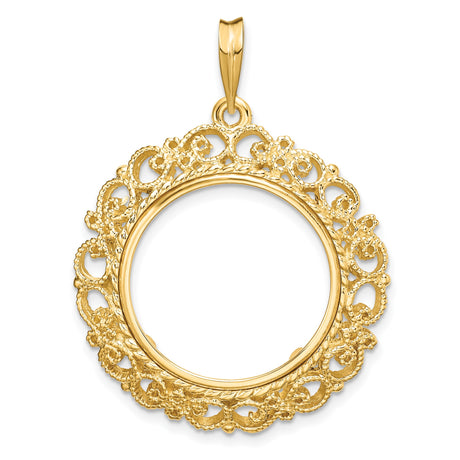 20 mm 14k Yellow Gold coin bezel for 19.5 mm Coin