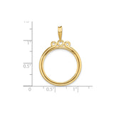 20 mm 14k Yellow Gold coin bezel for 20 mm Coin — size reference (ruler)