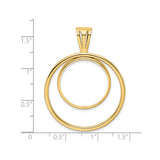 20 mm 14k Yellow Gold coin bezel for 20 mm Coin — size reference (ruler)