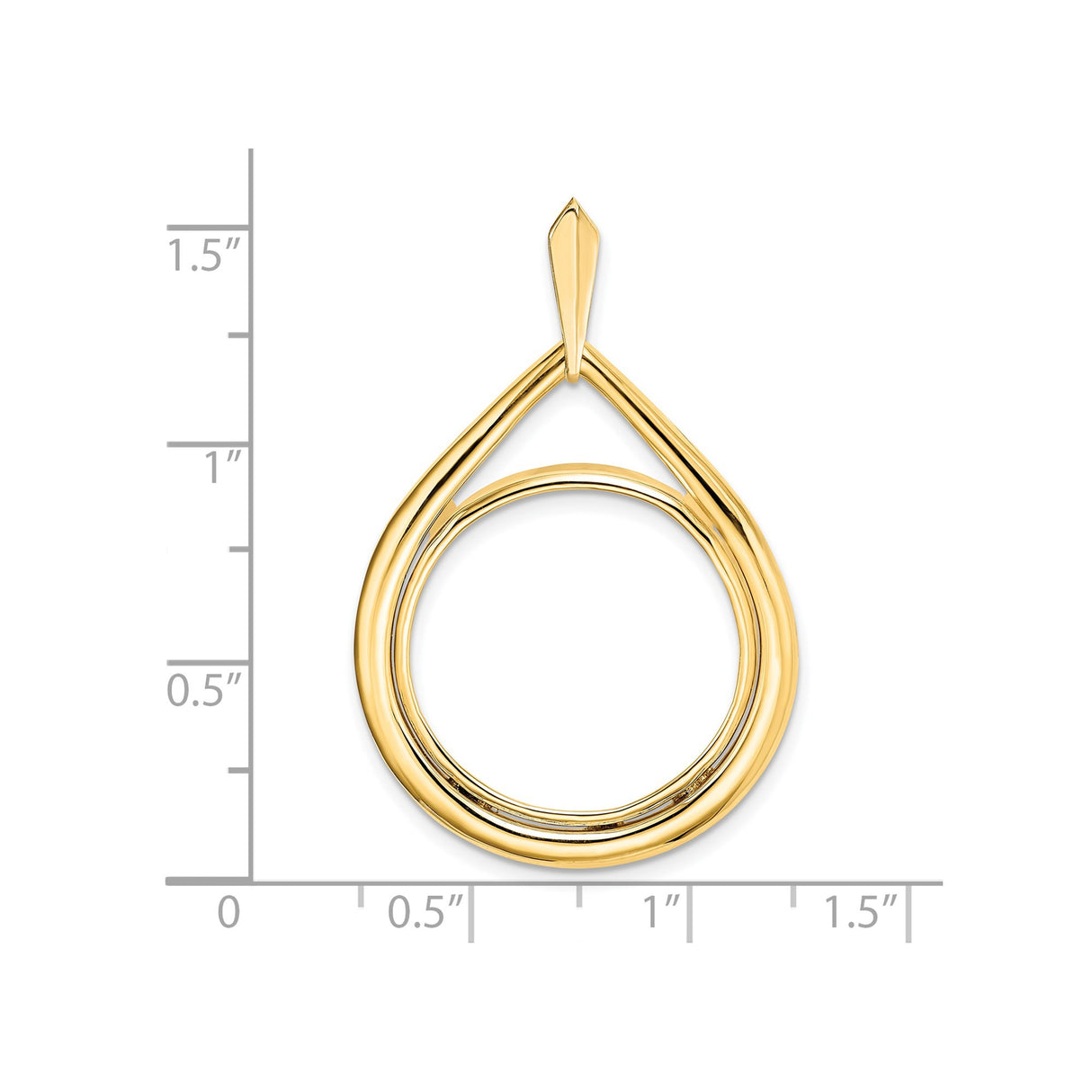 20 mm 14k Yellow Gold coin bezel for 20 mm Coin — size reference (ruler)