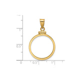 20 mm 14k Yellow Gold coin bezel for 20 mm Coin — size reference (ruler)