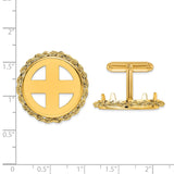 22 mm 14k Yellow Gold coin bezel for 21.6 mm Coin — size reference (ruler)
