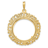 22 mm 14k Yellow Gold coin bezel for 21.6 mm Coin