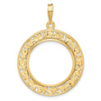 22 mm 14k Yellow Gold coin bezel for 21.6 mm Coin