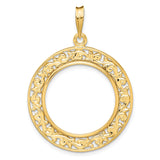 22 mm 14k Yellow Gold coin bezel for 21.6 mm Coin