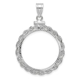 22 mm 14k White Gold coin bezel for 21.6 mm Coin