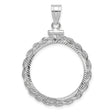 22 mm 14k White Gold coin bezel for 21.6 mm Coin