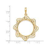 22 mm 14k Yellow Gold coin bezel for 22 mm Coin — size reference (ruler)