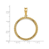 27 mm 14k Yellow Gold coin bezel for 27 mm Coin — size reference (ruler)