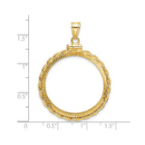 27 mm 14k Yellow Gold coin bezel for 27 mm Coin — size reference (ruler)