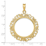 27 mm 14k Yellow Gold coin bezel for 27 mm Coin — size reference (ruler)