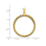 27 mm 14k Yellow Gold coin bezel for 27 mm Coin — size reference (ruler)