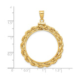 27 mm 14k Yellow Gold coin bezel for 27 mm Coin — size reference (ruler)