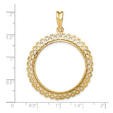 30 mm 14k Yellow Gold coin bezel for 30 mm Coin — size reference (ruler)
