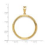 30 mm 14k Yellow Gold coin bezel for 30 mm Coin — size reference (ruler)