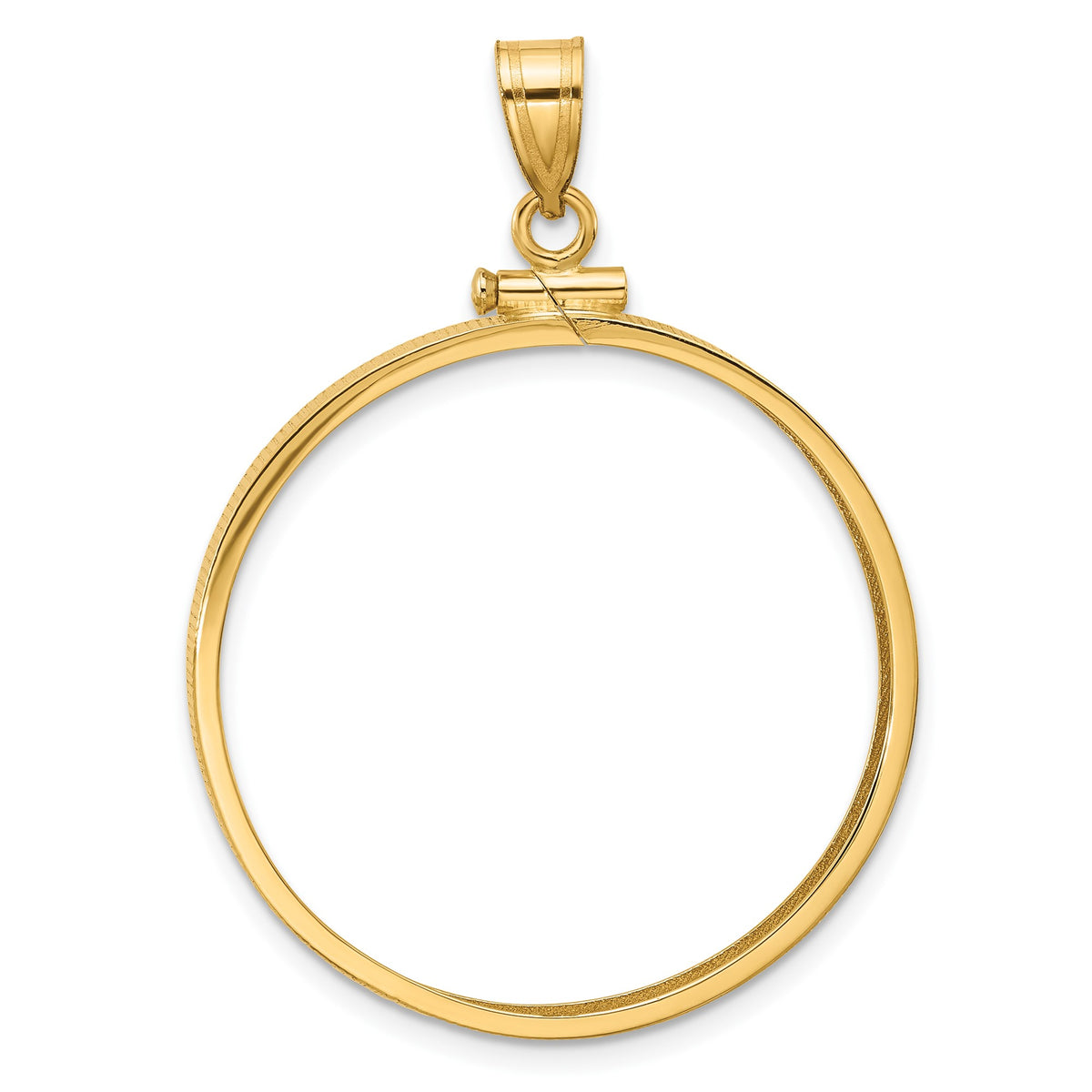 30 mm Coin Bezel Pendant Prong Set Reeded Border in 10k Yellow – Gold ...