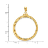 30 mm 14k Yellow Gold coin bezel for 30 mm Coin — size reference (ruler)