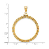 30 mm 14k Yellow Gold coin bezel for 30 mm Coin — size reference (ruler)