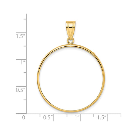 32 mm 14k Yellow Gold coin bezel for 32 mm Coin — size reference (ruler)