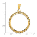 33 mm 14k Yellow Gold coin bezel for 32.7 mm Coin — size reference (ruler)