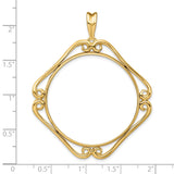 34 mm 14k Yellow Gold coin bezel for 34.2 mm Coin — size reference (ruler)