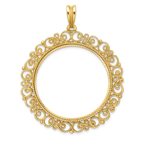 34 mm 14k Yellow Gold coin bezel for 34.2 mm Coin
