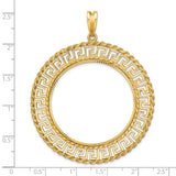 34 mm 14k Yellow Gold coin bezel for 34.2 mm Coin — size reference (ruler)