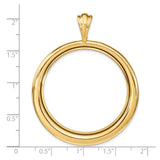 34 mm 14k Yellow Gold coin bezel for 34.2 mm Coin — size reference (ruler)