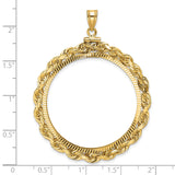 34 mm 14k Yellow Gold coin bezel for 34.2 mm Coin — size reference (ruler)
