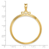37 mm 14k Yellow Gold coin bezel for 37 mm Coin — size reference (ruler)