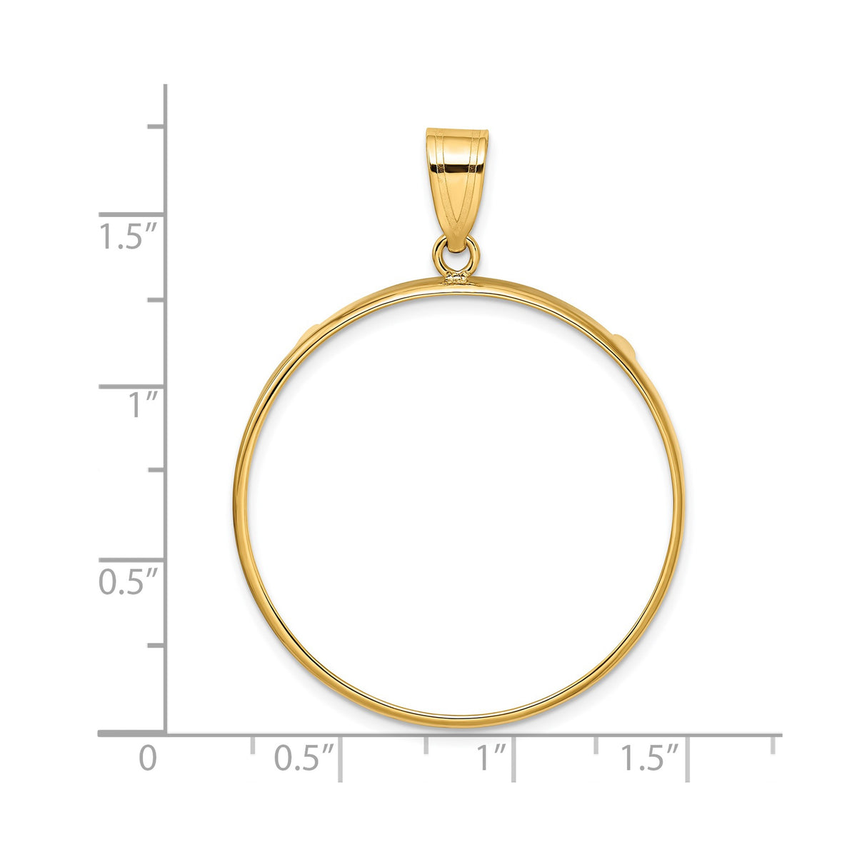 33 mm 14k Yellow Gold coin bezel for Australian $100 Koala — size reference (ruler)