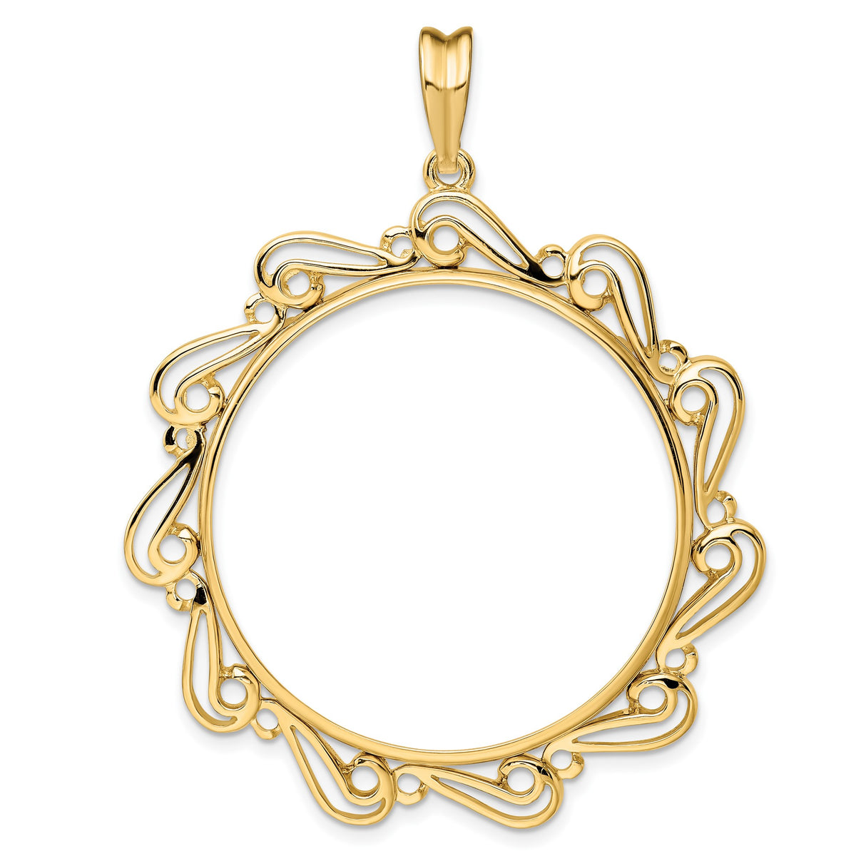 33 mm 14k Yellow Gold coin bezel for Australian $100 Kangaroo