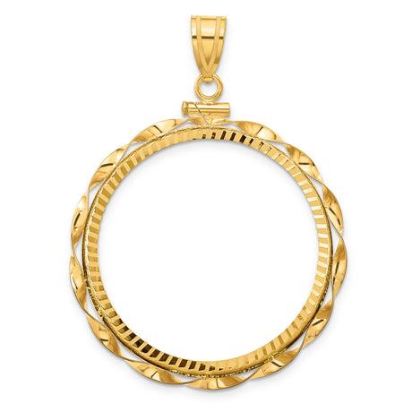 33 mm 14k Yellow Gold coin bezel for Australian $100 Kangaroo